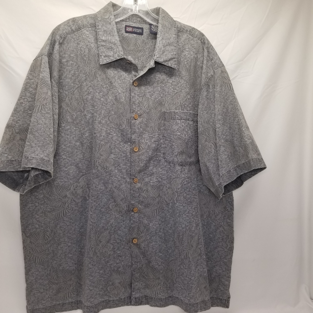Faded Glory Mens Size XL 46/48 Button Down Shirt Short Sleeve Gray